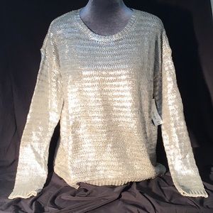 💕NWT💕 A.N.A silver painted knit sweater size medium